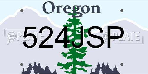 524JSP Oregon License Plate