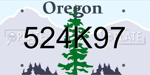 524K97 Oregon License Plate