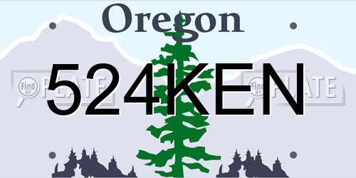 524KEN Oregon License Plate