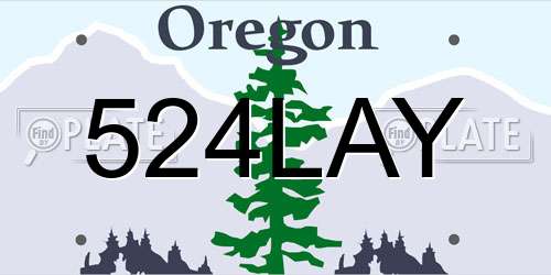 524LAY Oregon License Plate
