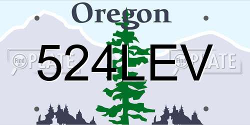 524LEV Oregon License Plate
