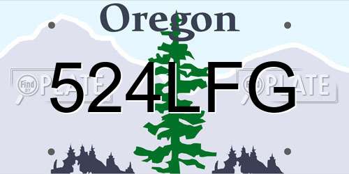 524LFG Oregon License Plate