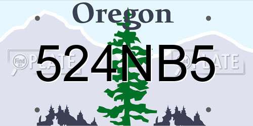 524NB5 Oregon License Plate