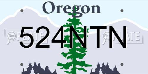 524NTN Oregon License Plate
