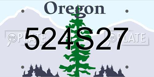 524S27 Oregon License Plate