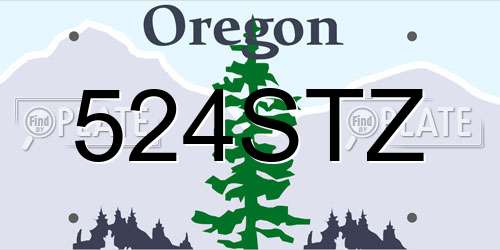 524STZ Oregon License Plate