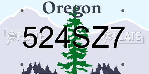 524SZ7 Oregon License Plate