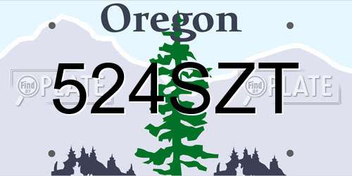 524SZT Oregon License Plate