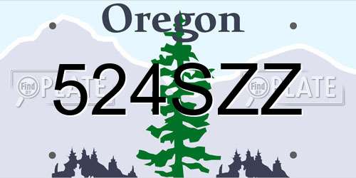 524SZZ Oregon License Plate