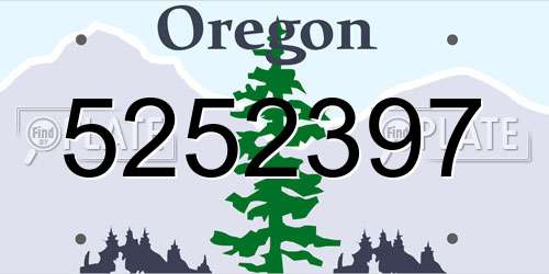 5252397 Oregon License Plate