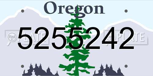 5255242 Oregon License Plate