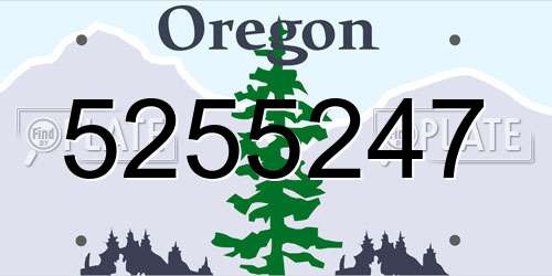 5255247 Oregon License Plate