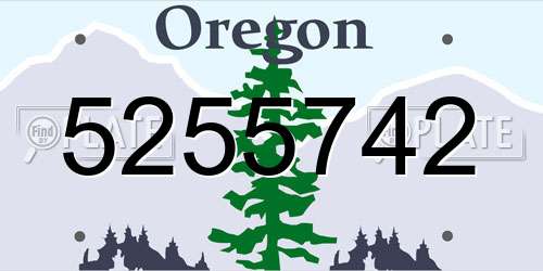 5255742 Oregon License Plate