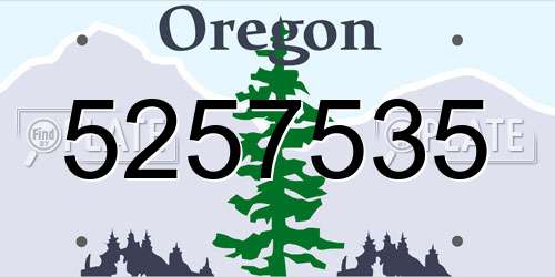5257535 Oregon License Plate