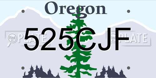 525CJF Oregon License Plate