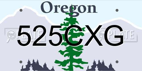 525CXG Oregon License Plate
