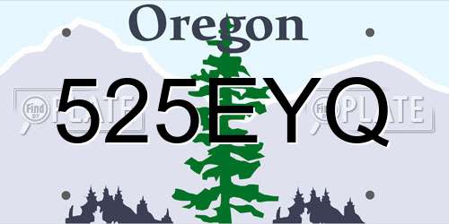 525EYQ Oregon License Plate