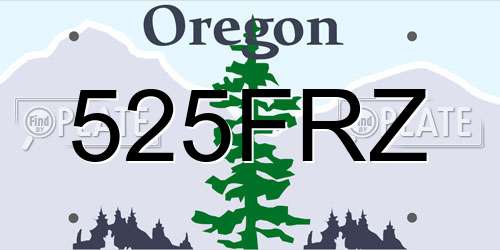 525FRZ Oregon License Plate