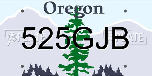 525GJB Oregon License Plate