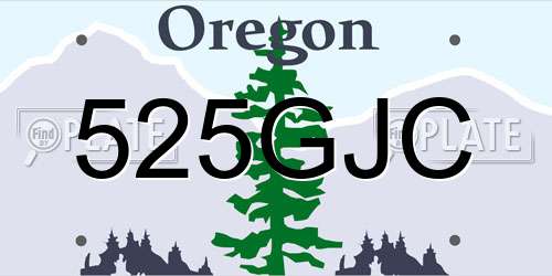 525GJC Oregon License Plate