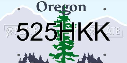525HKK Oregon License Plate