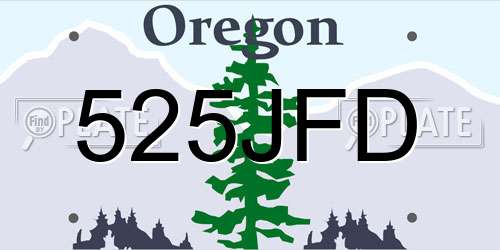 525JFD Oregon License Plate