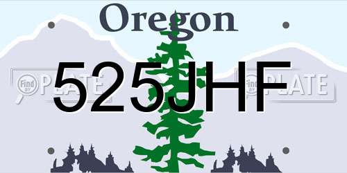 525JHF Oregon License Plate