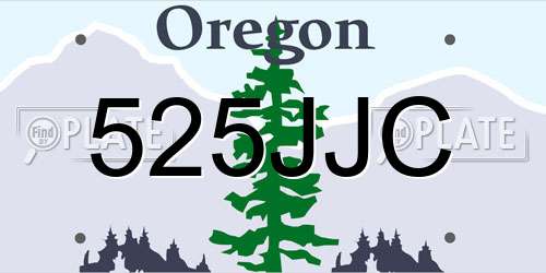 525JJC Oregon License Plate