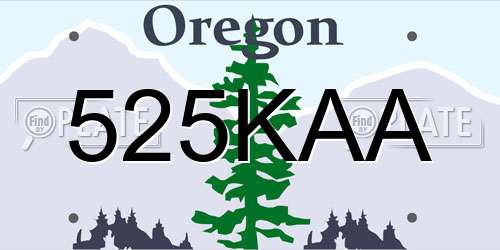 525KAA Oregon License Plate