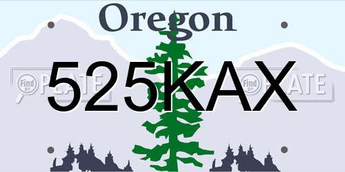 525KAX Oregon License Plate