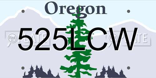 525LCW Oregon License Plate
