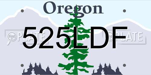 525LDF Oregon License Plate