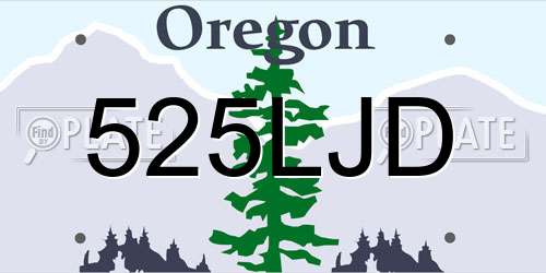 525LJD Oregon License Plate