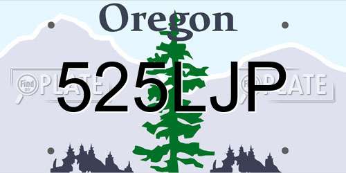 525LJP Oregon License Plate