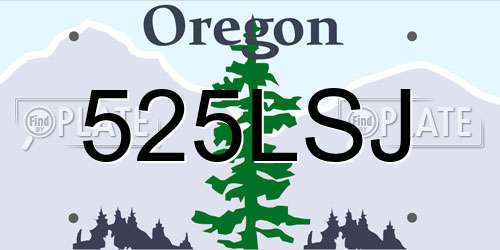 525LSJ Oregon License Plate
