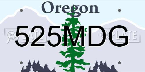 525MDG Oregon License Plate