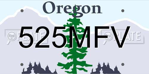 525MFV Oregon License Plate