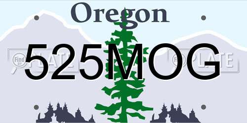 525MOG Oregon License Plate