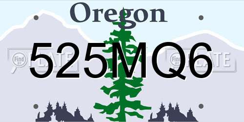 525MQ6 Oregon License Plate