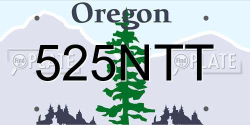 525NTT Oregon License Plate