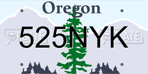 525NYK Oregon License Plate