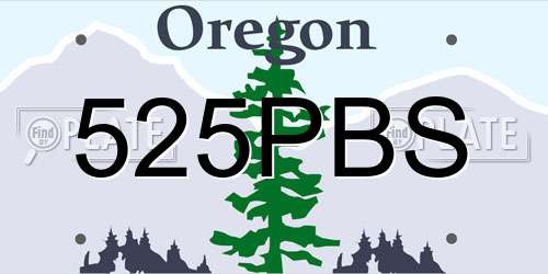 525PBS Oregon License Plate