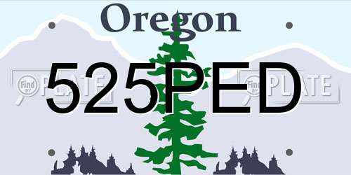 525PED Oregon License Plate