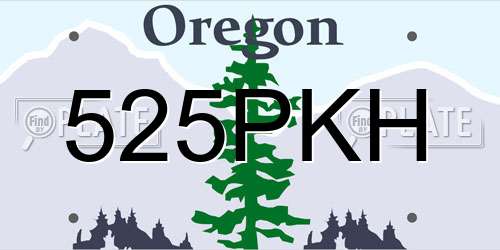 525PKH Oregon License Plate