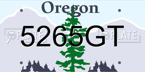 5265GT Oregon License Plate