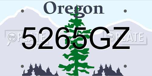 5265GZ Oregon License Plate