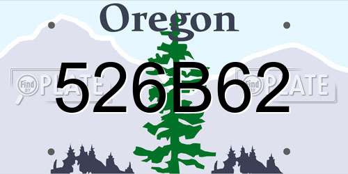 526B62 Oregon License Plate