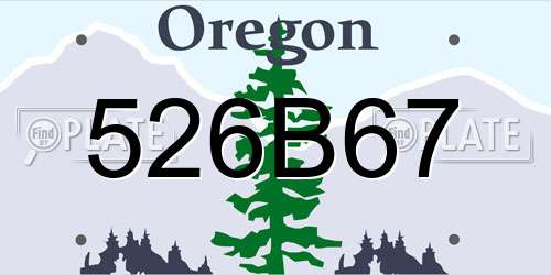 526B67 Oregon License Plate
