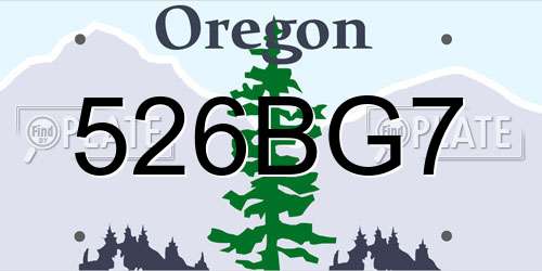 526BG7 Oregon License Plate