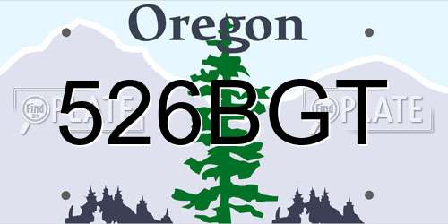 526BGT Oregon License Plate